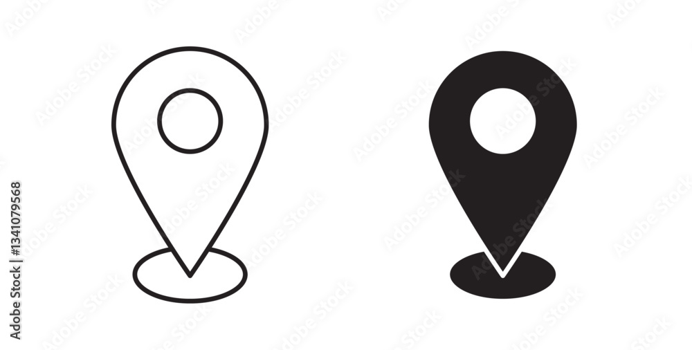 Marker icons in black fill and line style Marker icons in black fill and line style