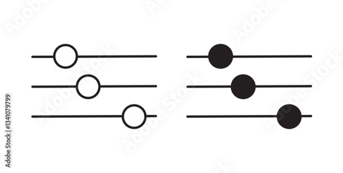 Settings sliders icons in black fill and line style