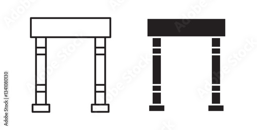 Metal detector icons in black fill and line style