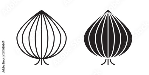 Onion icons in black fill and line style