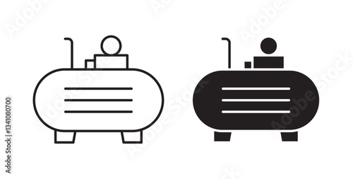 Compressor icons in black fill and line style