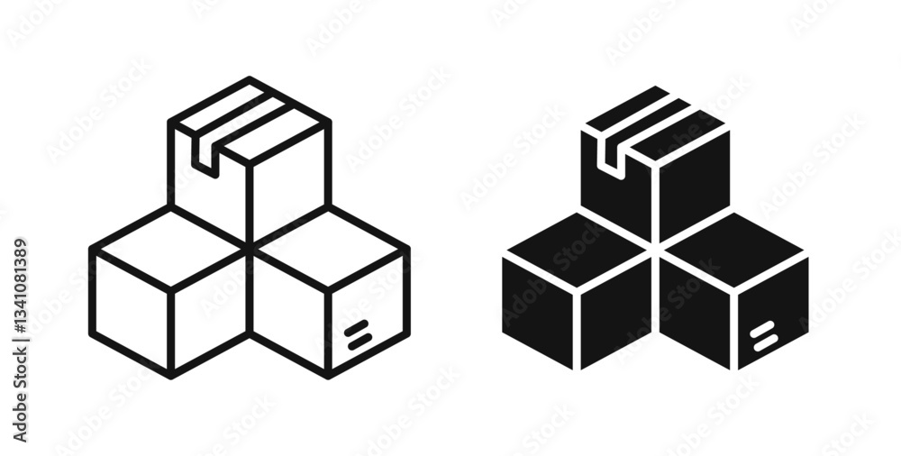 Boxes icons set for website design Boxes icons set for website design