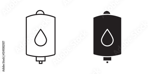 Blood transfusion icons in black fill and line style