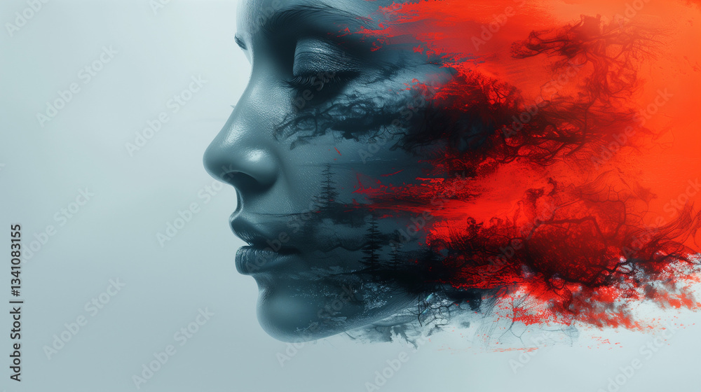 Abstract superimpose of a woman