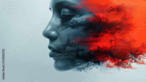 Abstract superimpose of a woman