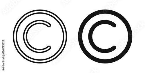 Copyright icons solid and thin line.