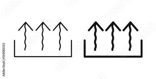 Heat icons set in black colors on white background