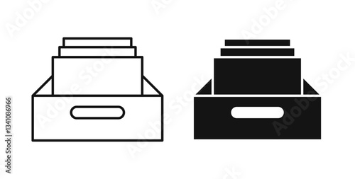 Archive icons set for website design