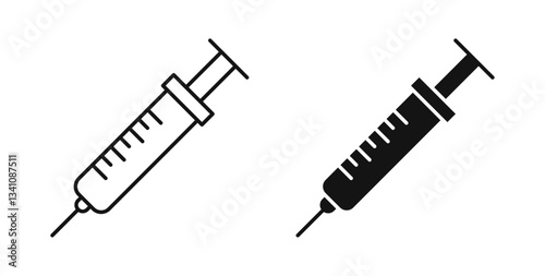 Syringe icons set in black colors on white background