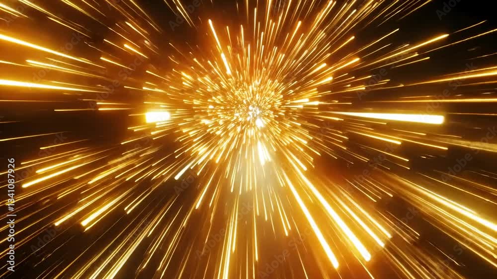 Golden Light Streaks Exploding Outward in a Dazzling Display of Abstract Motion Golden Light Streaks Exploding Outward in a Dazzling Display of Abstract Motion