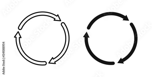 Recycle icons set in black colors on white background