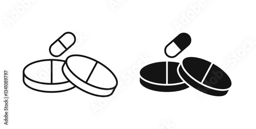 Medicine icons set in black colors on white background