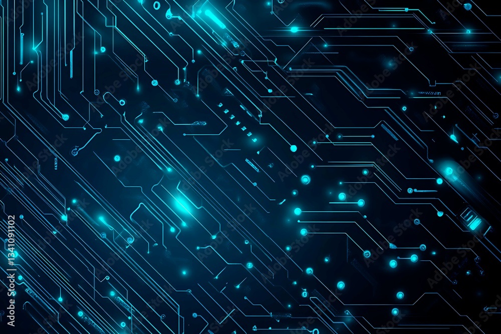 Abstract close-up of a glowing blue digital circuit board, showcasing intricate connections and technological design on a black background.
Abstract close-up of a glowing blue digital circuit board, showcasing intricate connections and technological design on a black background.