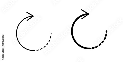Rotate right icons set for website design