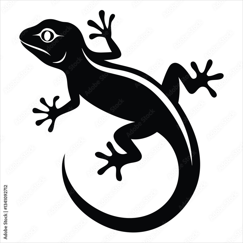 Fototapeta premium Iguana or lizard icon isolated on white background Vector silhouette of lizard on white background. Symbol of animal