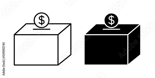 Donate icons set in black colors on white background