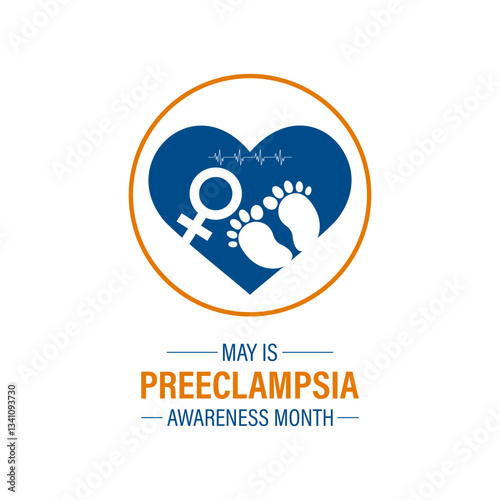 Vector illustration of Preeclampsia Awareness Month observed every year in May. Preeclampsia is a complication of pregnancy of holiday concept. Design for web banner, cards, prints, social media, post