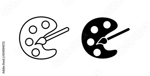 Palette icon set on white background
