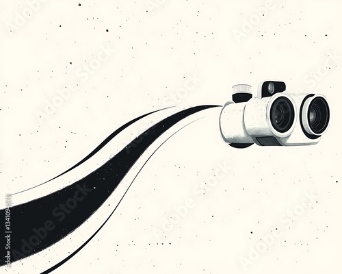 Binoculars Journey for Space Exploration.