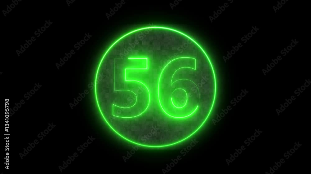 A circle with a green neon icon on a black background and the text 27 in the middle of it.