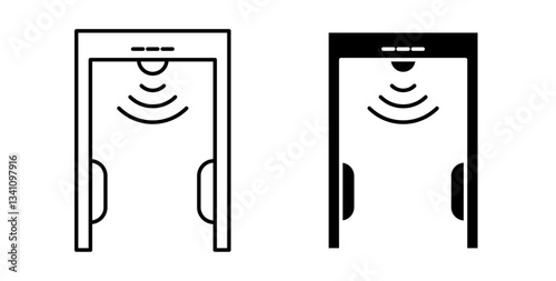 Metal detector icons set for website design