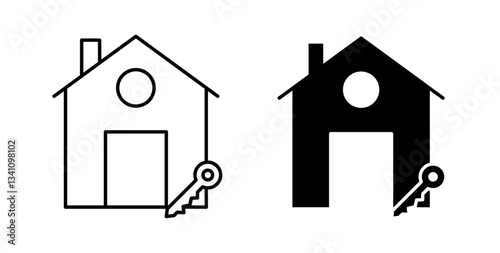 Selling or rent home icons set for website design