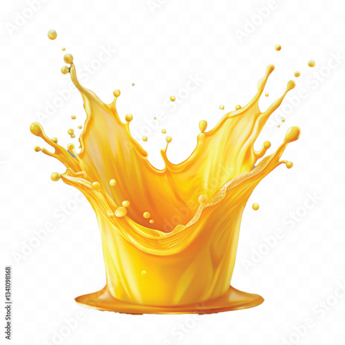 abstract 3d splash of orange or mango  juice in different  style isolated on white background