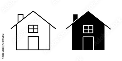 Home icons set in black colors on white background