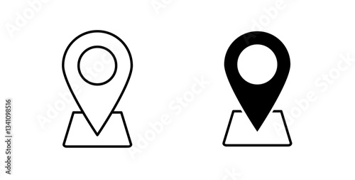 Marker icons set in black colors on white background