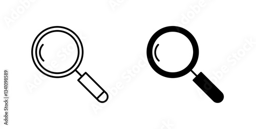 Search icons set in black colors on white background