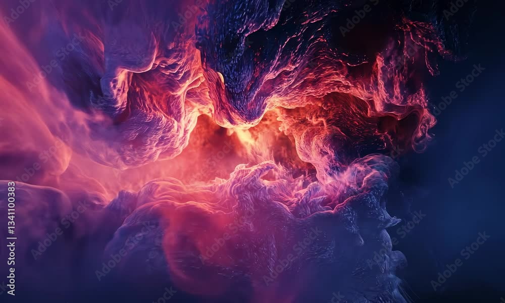Abstract Nebula Forming with Clouds of Pink and Blue Abstract Nebula Forming with Clouds of Pink and Blue