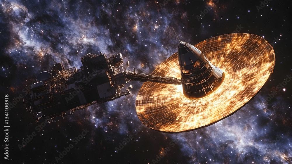 Naklejka premium Controlled space telescope analyzing
