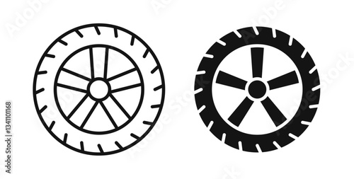 Tire icons on white background for web