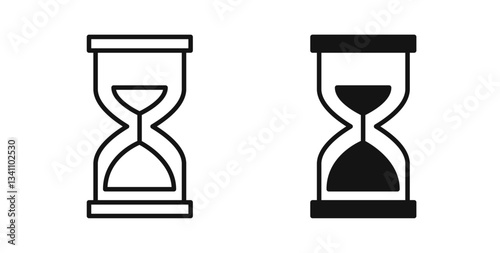 Hourglass icons set in black colors on white background