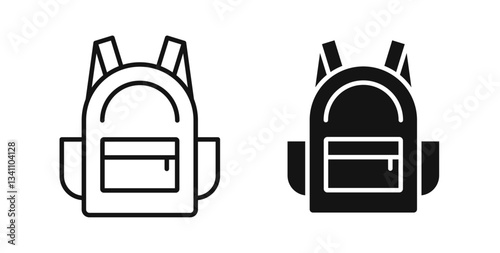 Backpack icons on white background for web