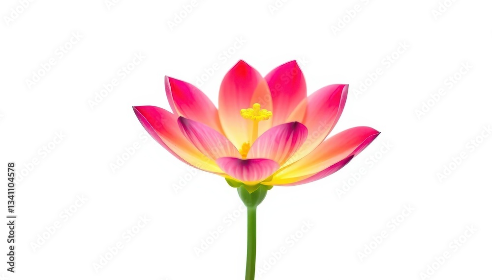 A single vibrant bloom, petals unfurled, isolated against pure white, high-resolution, plant A single vibrant bloom, petals unfurled, isolated against pure white, high-resolution, plant