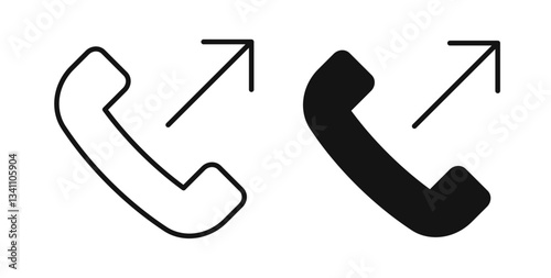 Call outgoing icons on white background for web