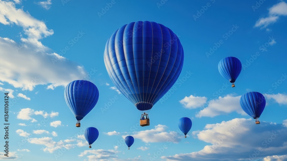 Obraz premium Blue balloons birthday party. Generative AI