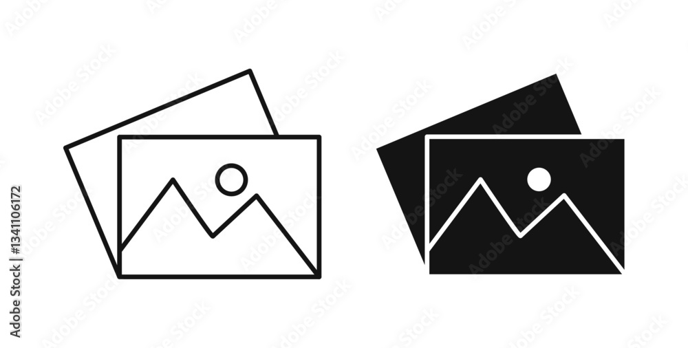 Gallery icon collection for UI on white background Gallery icon collection for UI on white background