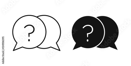 Comment question icons on white background for web