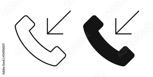 Incoming Call icons on white background for web