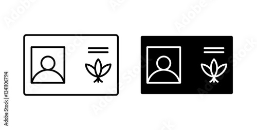 Medical marijuana card icons set for website design