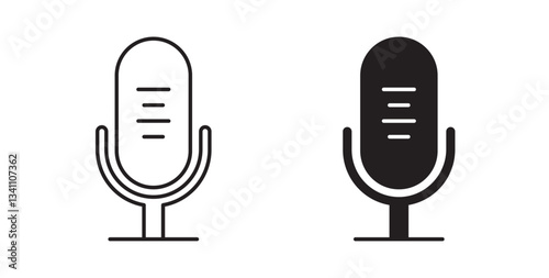Microphone icon collection for UI on white background