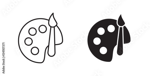 Palette icons for app UI designs on white background