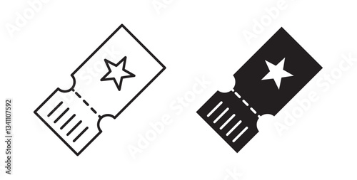 Ticket icons for app UI designs on white background