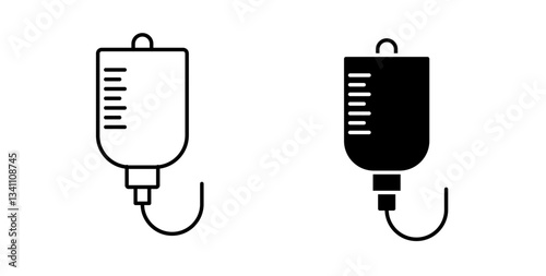 Blood transfusion icons set in black colors on white background