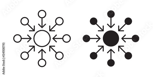 Centralized icons on white background for web