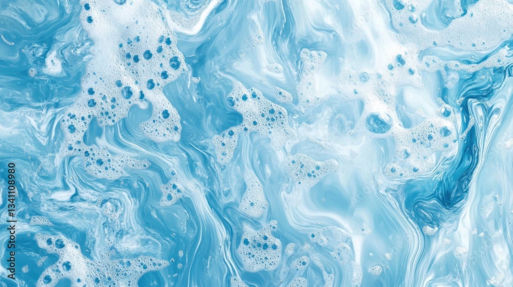 Naklejka premium Blue water ripples, surface. Generative AI