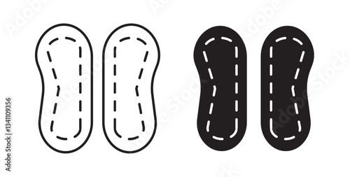 Soles icons set in black colors on white background