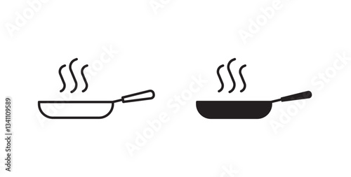 Frying pan icons on white background for web